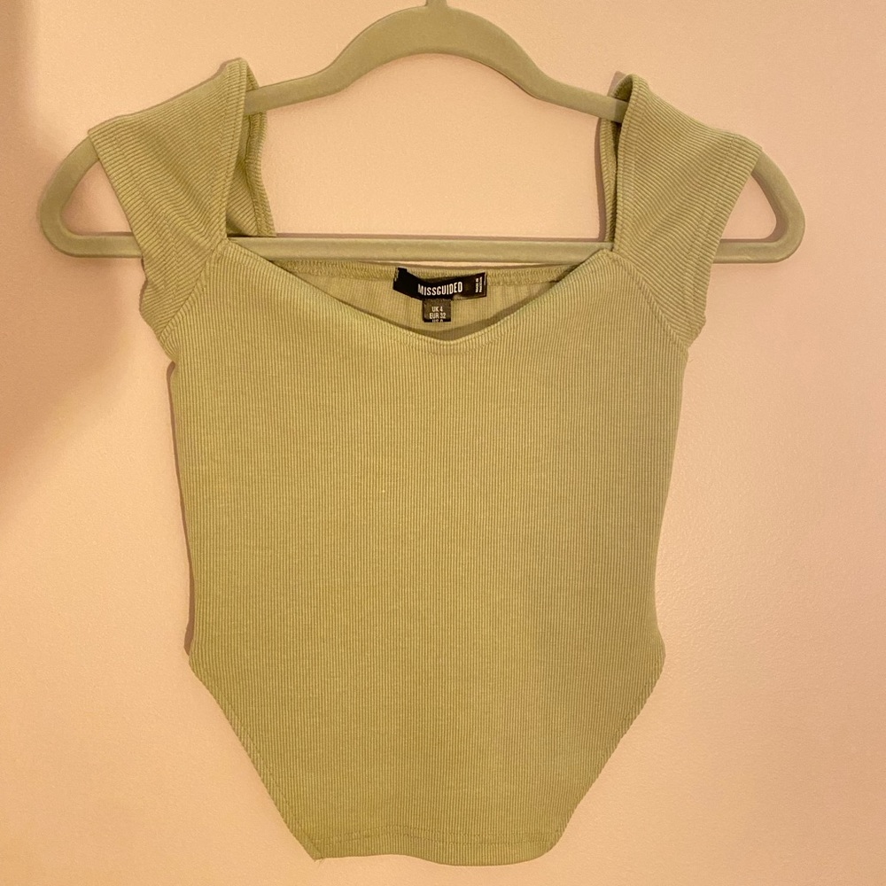 Missguided Green Crop Top